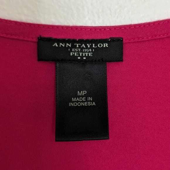 Ann Taylor Petite Pink Sleeveless Blouse Ruffle Front Medium - Picture 5 of 7